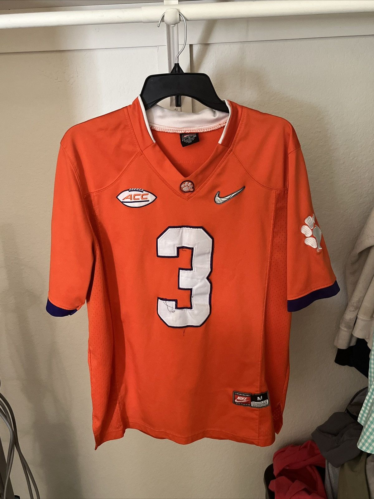 image of Nike Artavis Scott 3 Authentic Clemson Tigers Jersey in Orange White, Men's (Size Medium)