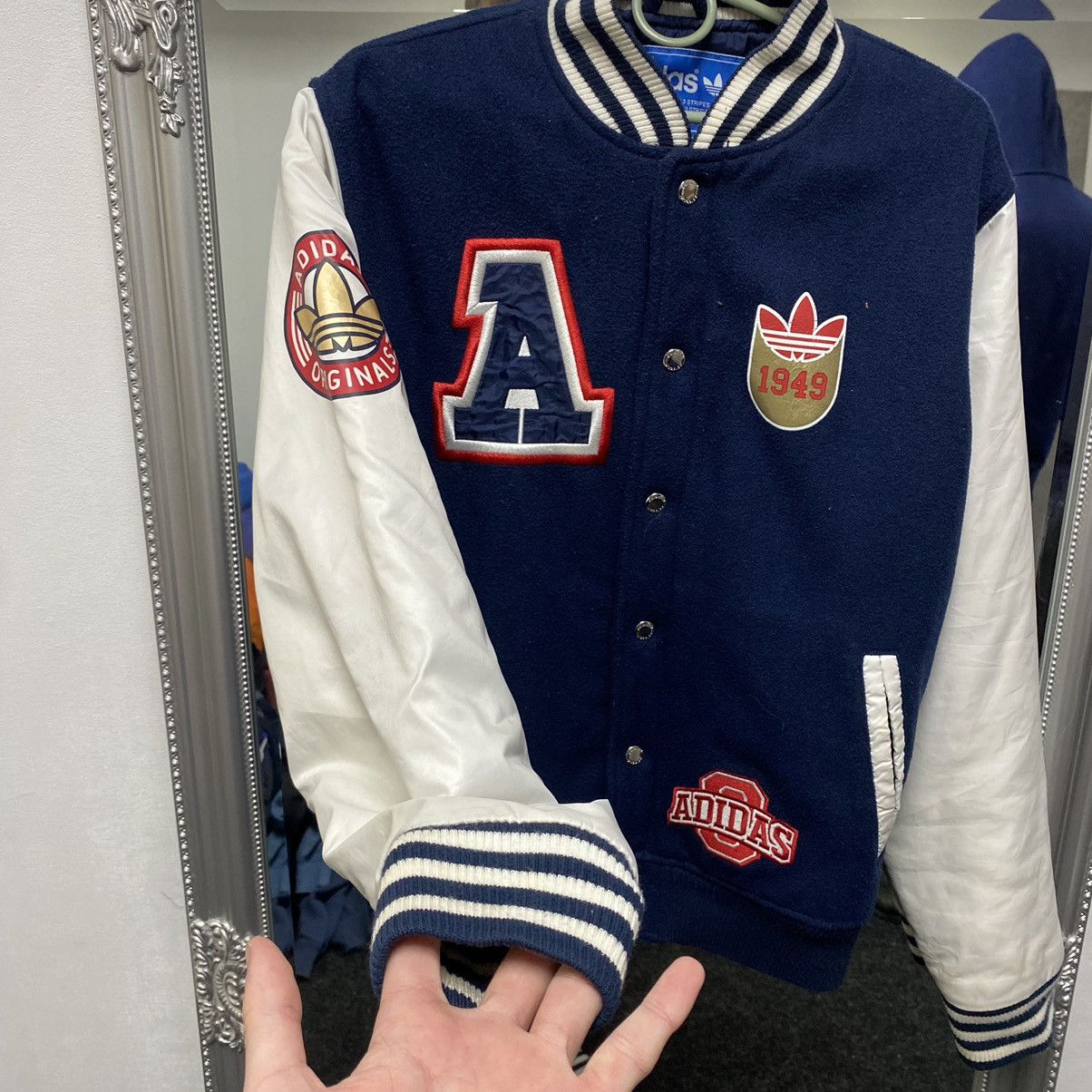 Adidas Vintage Adidas varsity bomber Jacket Size US S / EU 44-46 / 1 - 8 Thumbnail