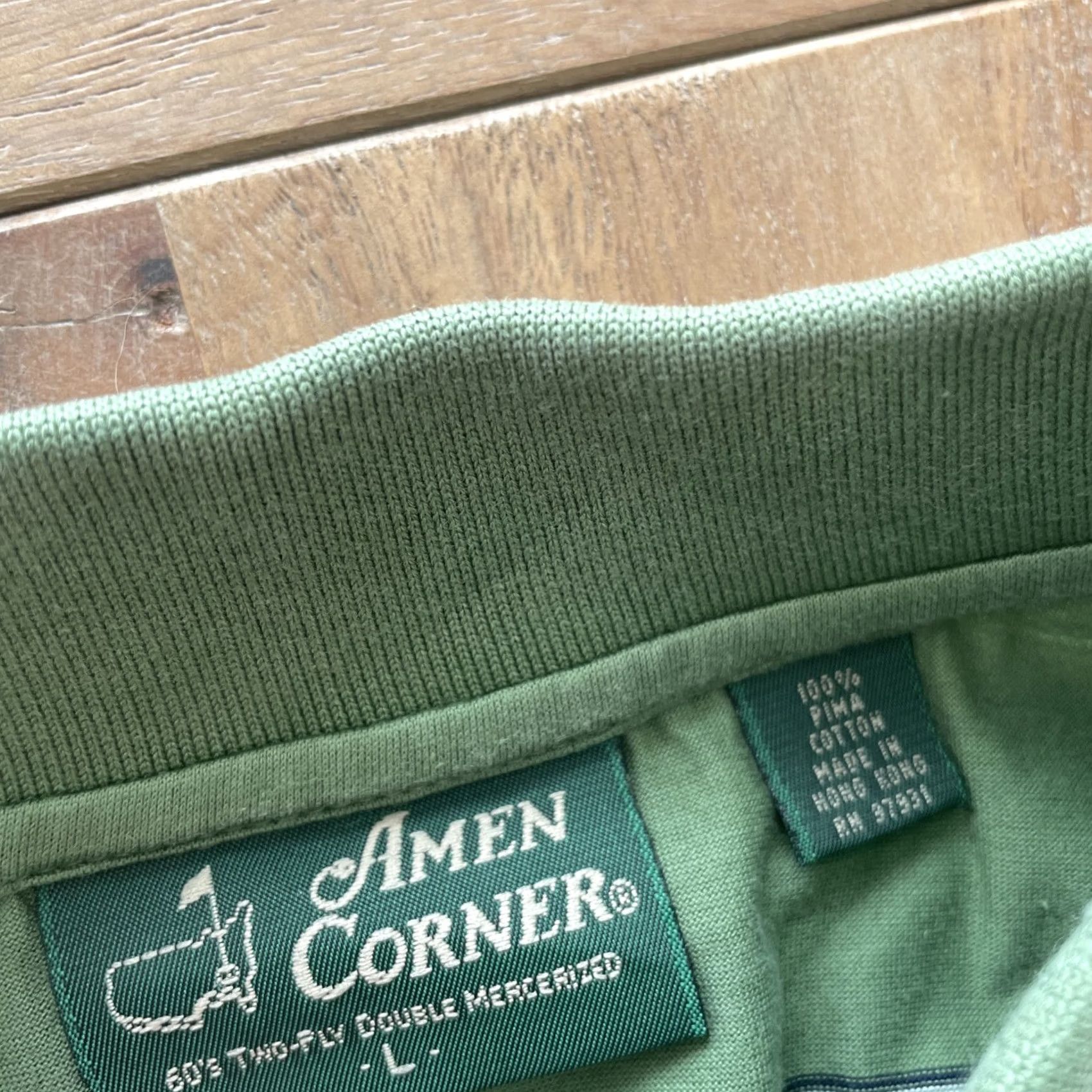 Vintage VINTAGE Masters Polo Amen Corner Shirt Men’s Large Green Golf Pima Cotton 60s Two Ply Size US L / EU 52-54 / 3 - 3 Thumbnail