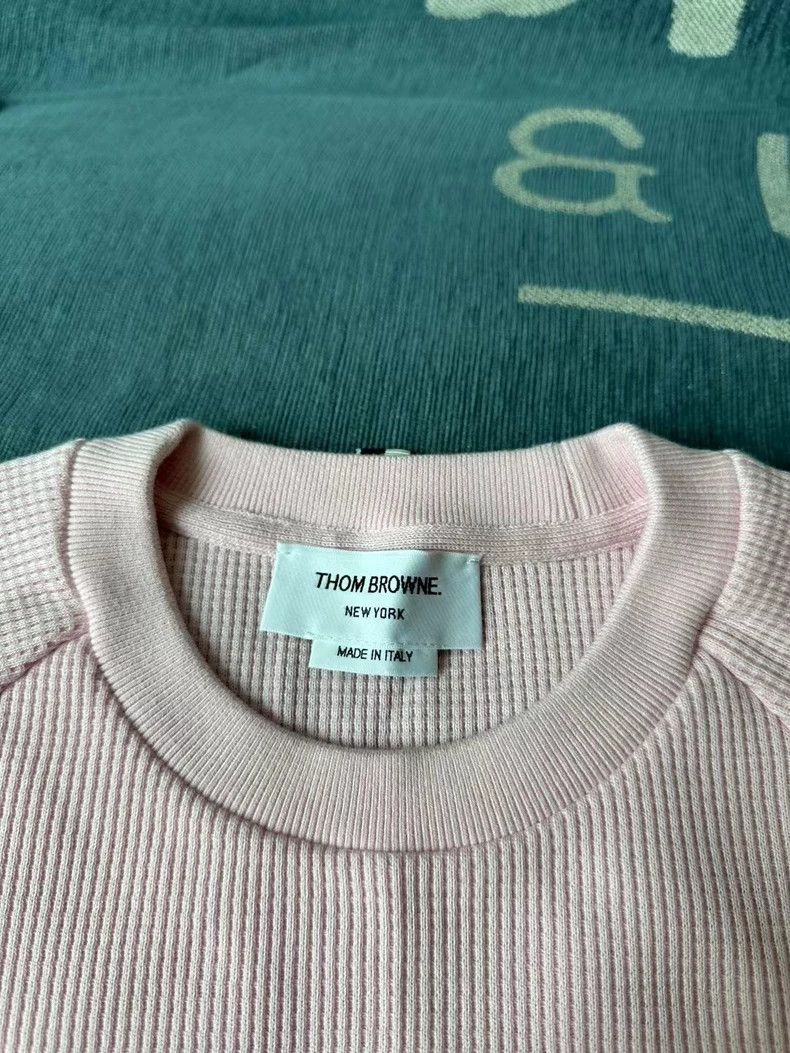 Thom Browne thom brownePink waffed sweatshirt 2503-Nextarrow Size S / US 4 / IT 40 - 3 Thumbnail