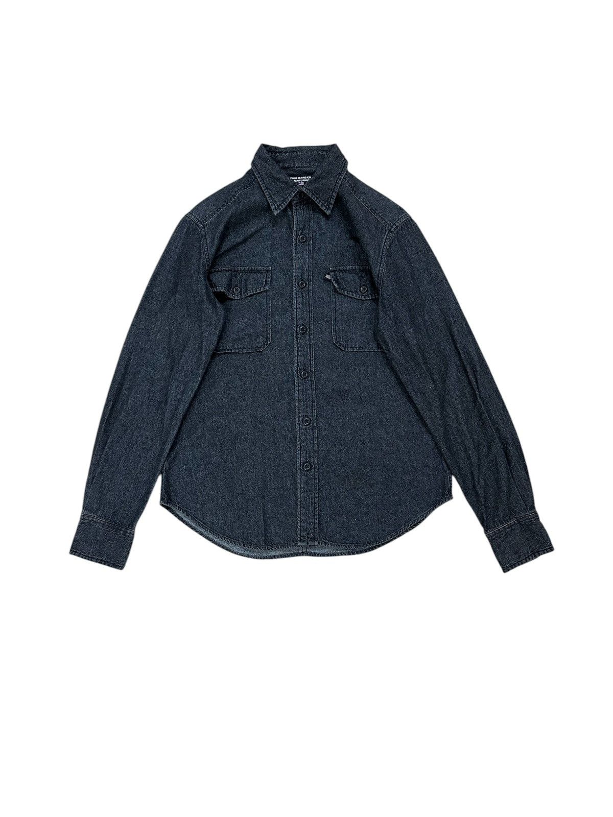 Beauty Beast × Polo Ralph Lauren × Vintage Vintage Polo Jeans Co Ralph Lauren Flag Logo Denim Shirt Size US S / EU 44-46 / 1 - 1 Thumbnail