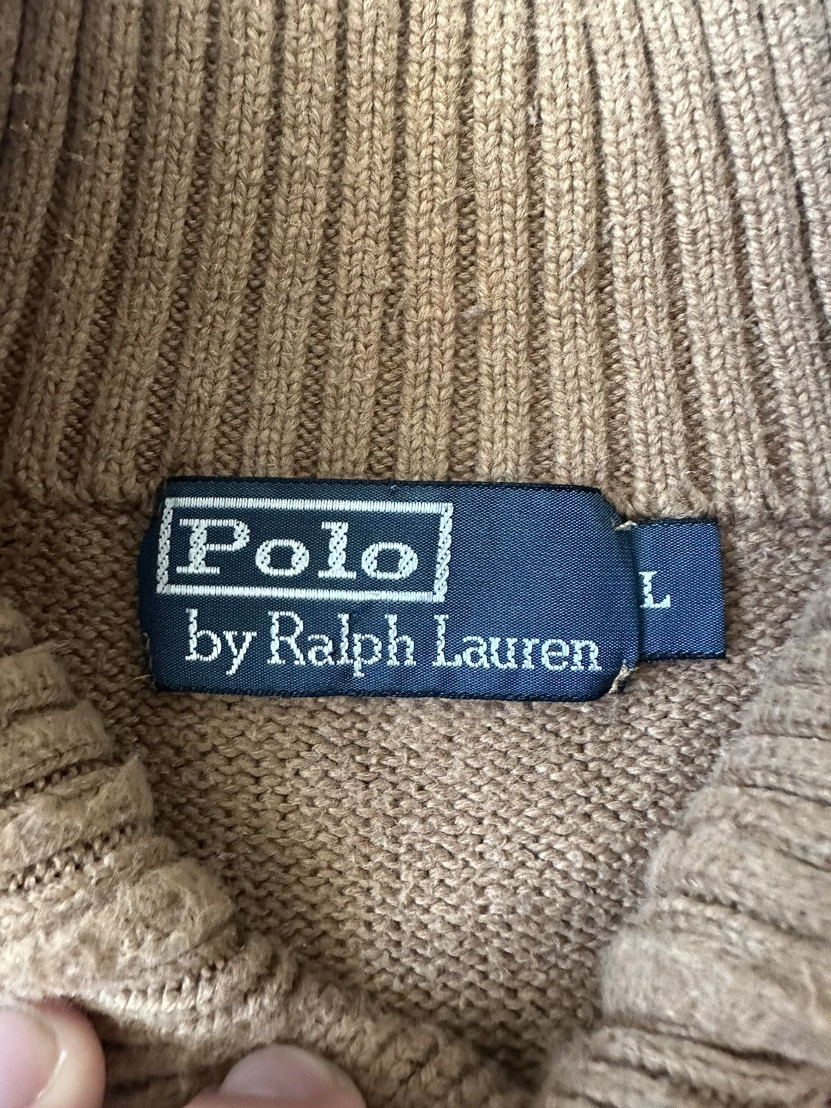 Polo Ralph Lauren Polo Ralph Lauren Beige Heavy Knit 1/4 Sweater oldmoney Size US L / EU 52-54 / 3 - 5 Thumbnail