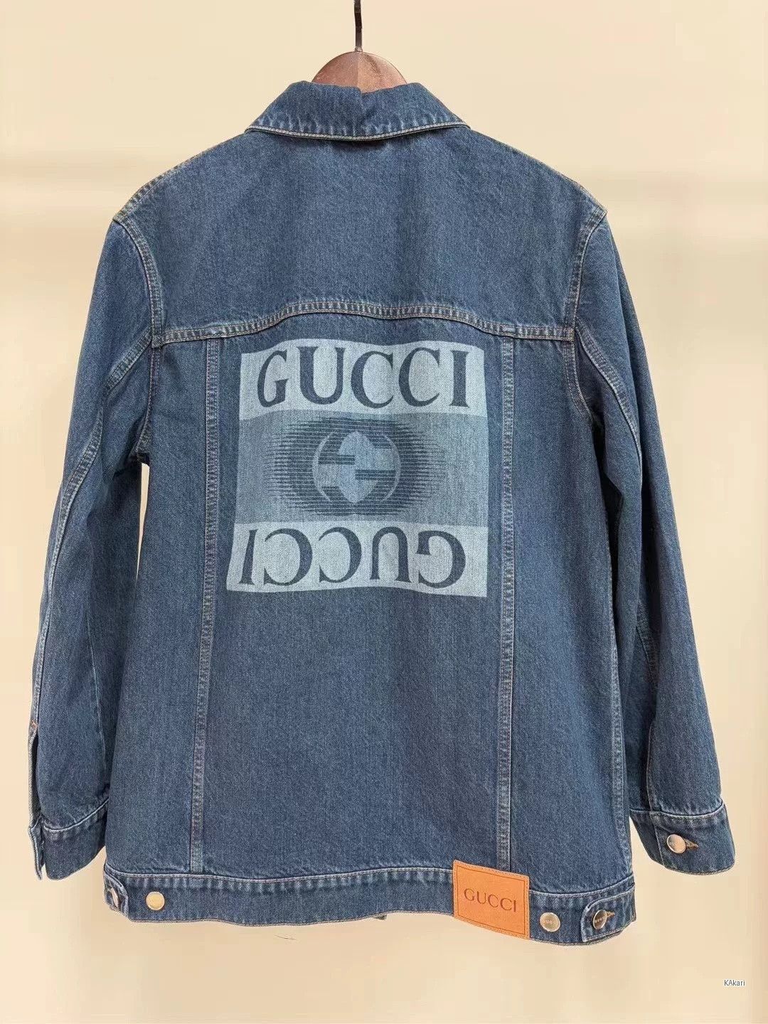 Gucci Gucci Back Print Leather Patch Denim Jacket Size US XXS / EU 40 - 2 Thumbnail