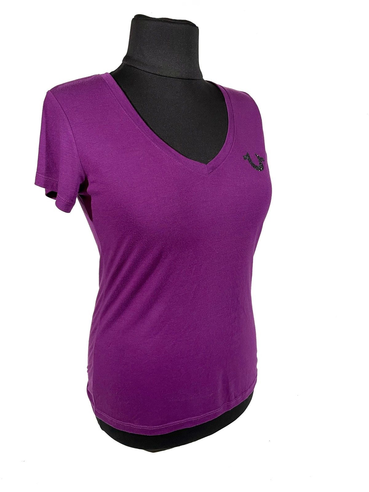 Japanese Brand × True Religion True Religion Women T Shirt V Neck Purple Rhinestone Logo Size L / US 10 / IT 46 - 4 Thumbnail