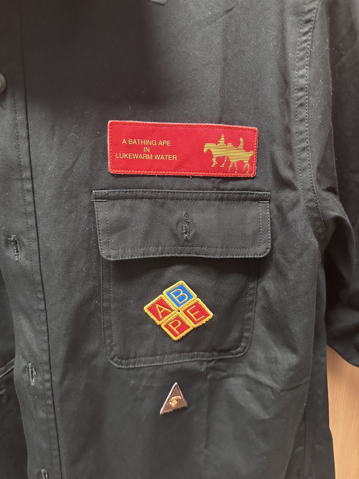 Bape Bape Shirt “Lukewarm Water” Patch Work Shirt Size US S / EU 44-46 / 1 - 2 Thumbnail