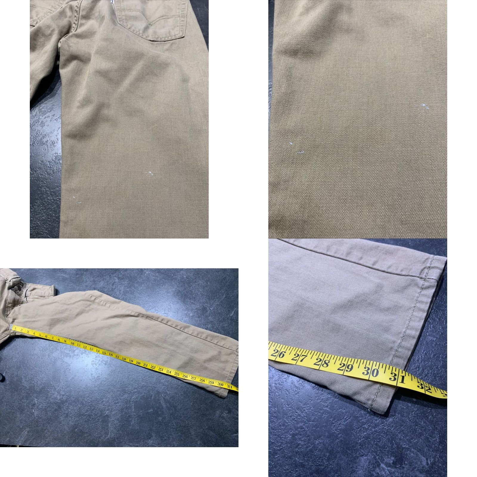 Levi's Levi's 505 Regular Straight Fit Denim Jeans Men W29 L31 Beige Stretch 90s Classic Size US 34 / EU 50 - 8 Thumbnail