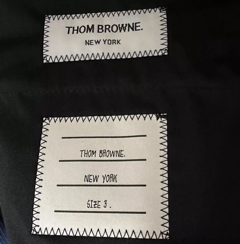 Thom Browne Thom Browne size3 Blue and white patchwork illusion suit pa Size 38R - 6 Thumbnail