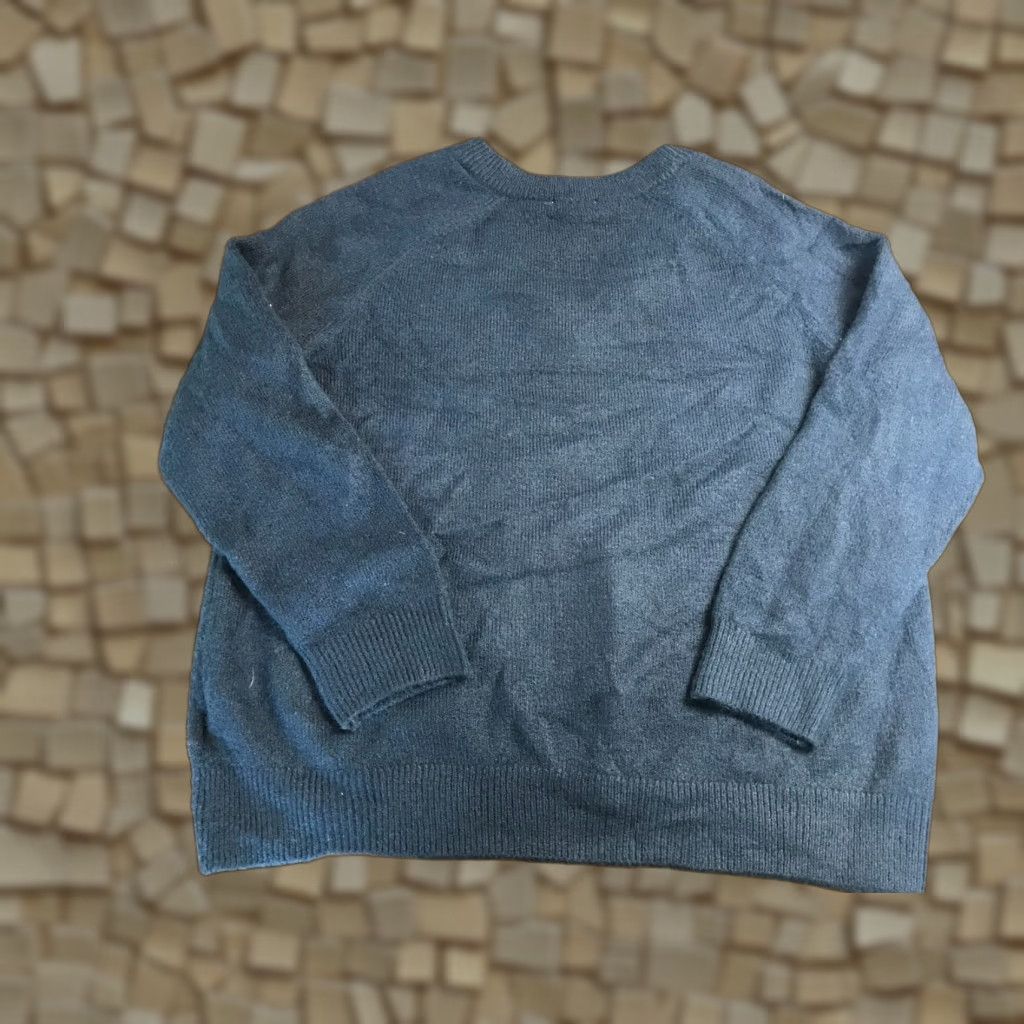 Asics Basics Sweater Men’s Medium Navy Blue V-Neck Pullover Casual Solid Knit Pullover Sweater Mens Regular 90s? Size US M / EU 48-50 / 2 - 1 Thumbnail