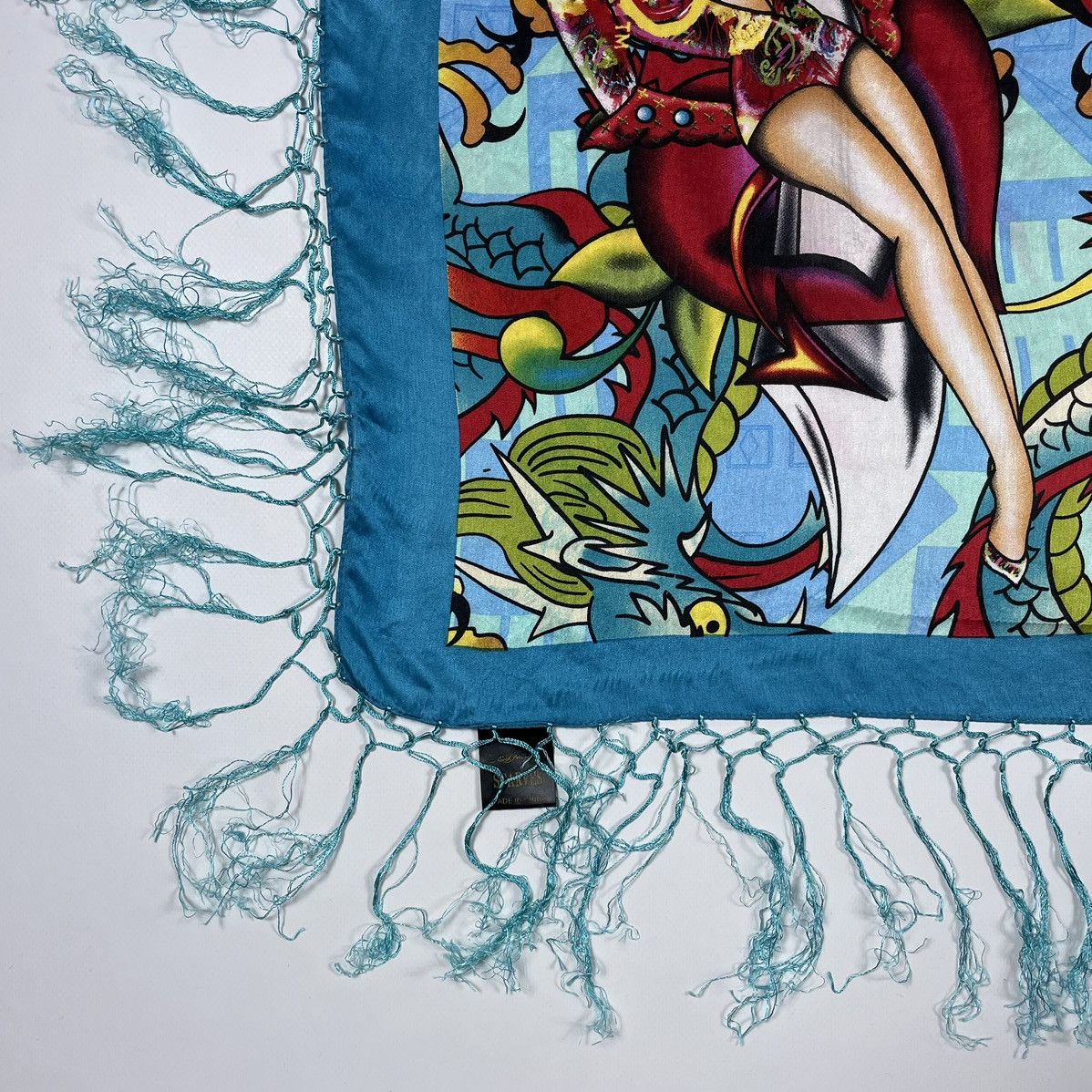 Ed Hardy Ed Hardy Christian Audigier Silk Scarf “Death or glory “ Size ONE SIZE - 7 Thumbnail
