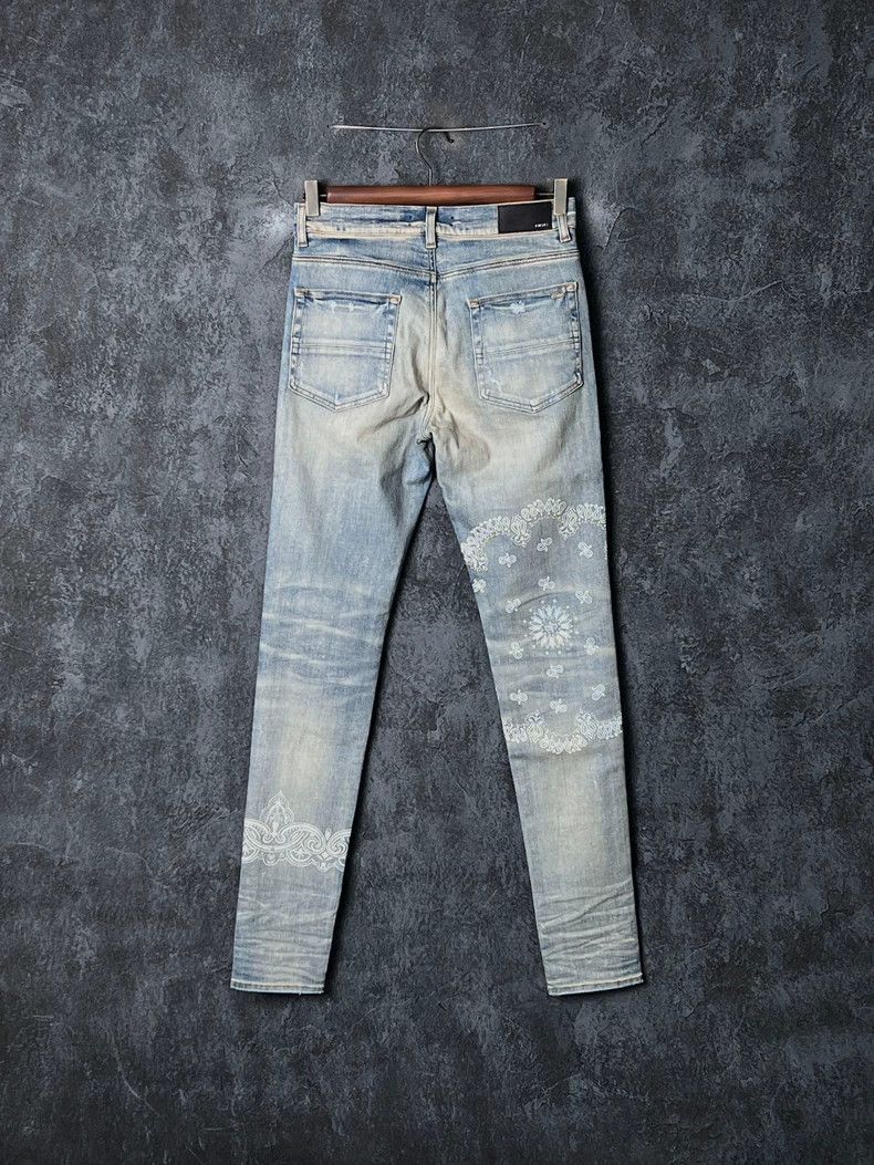 Amiri Amiri Blue totem printed jeans Size US 31 - 2 Thumbnail