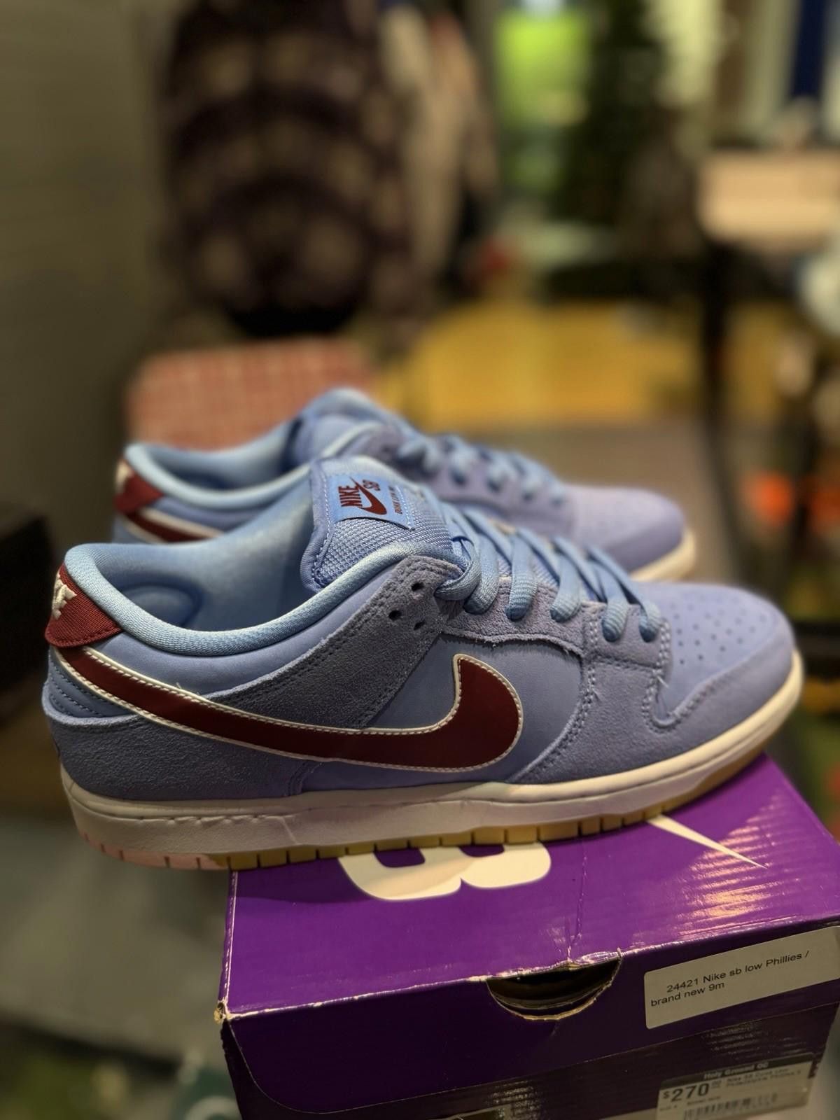 Nike Size 9 - Nike SB Dunk Low Prm Philadelphia Phillies Blue Size US 9 / EU 42 - 3 Thumbnail