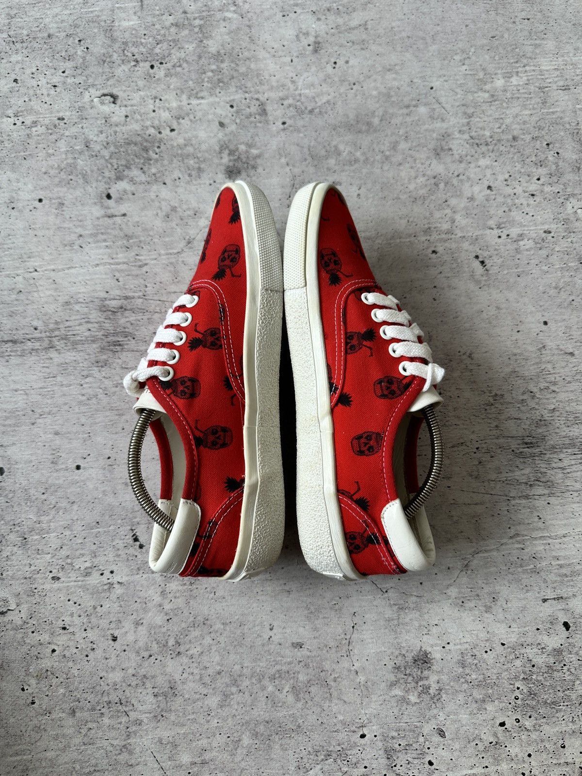 Saint Laurent Paris Saint Laurent Red Pineapple Scull Print Sneakers Size US 8.5 / IT 38.5 - 11 Thumbnail