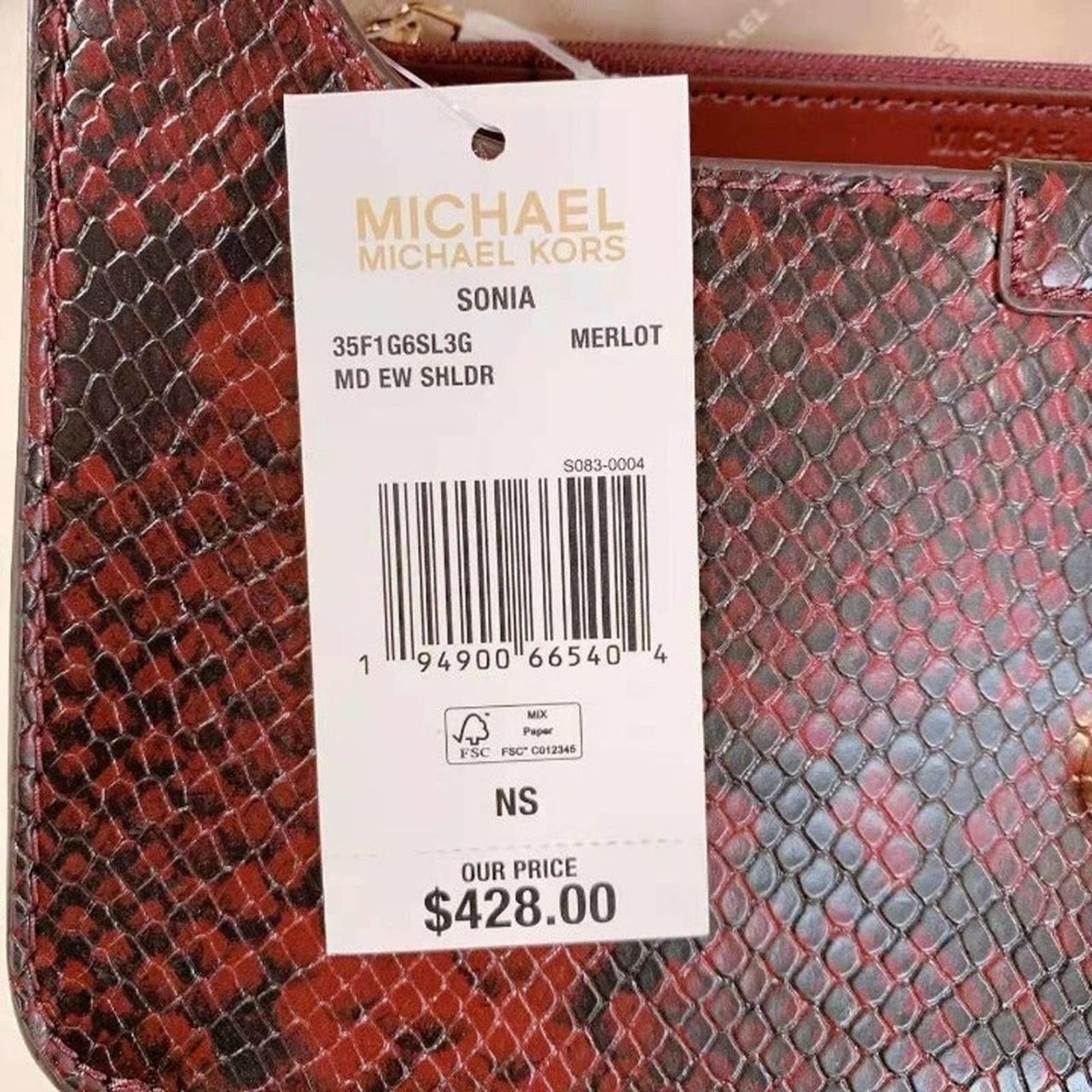 Michael Kors MICHAEL KORS 35F1G6SL3G SONIA MD SNAKE EMBOSSED SHOULDER BAG Size ONE SIZE - 6 Thumbnail