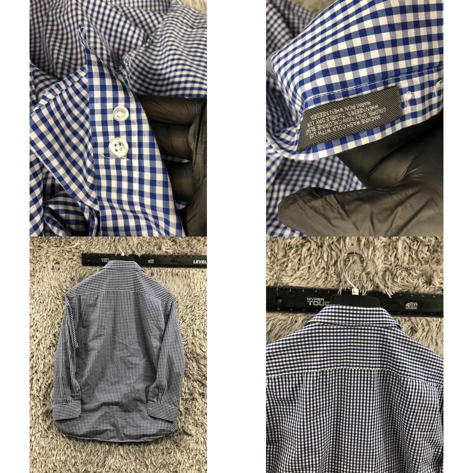 Vintage John Bartlett Statements Slim Fit Shirt Size 17.5 Mens Blue Gingham Check Shirt Slim Fit Mens 17.5 Blue Check John Bartlett Size US XXL / EU 58 / 5 - 8 Thumbnail