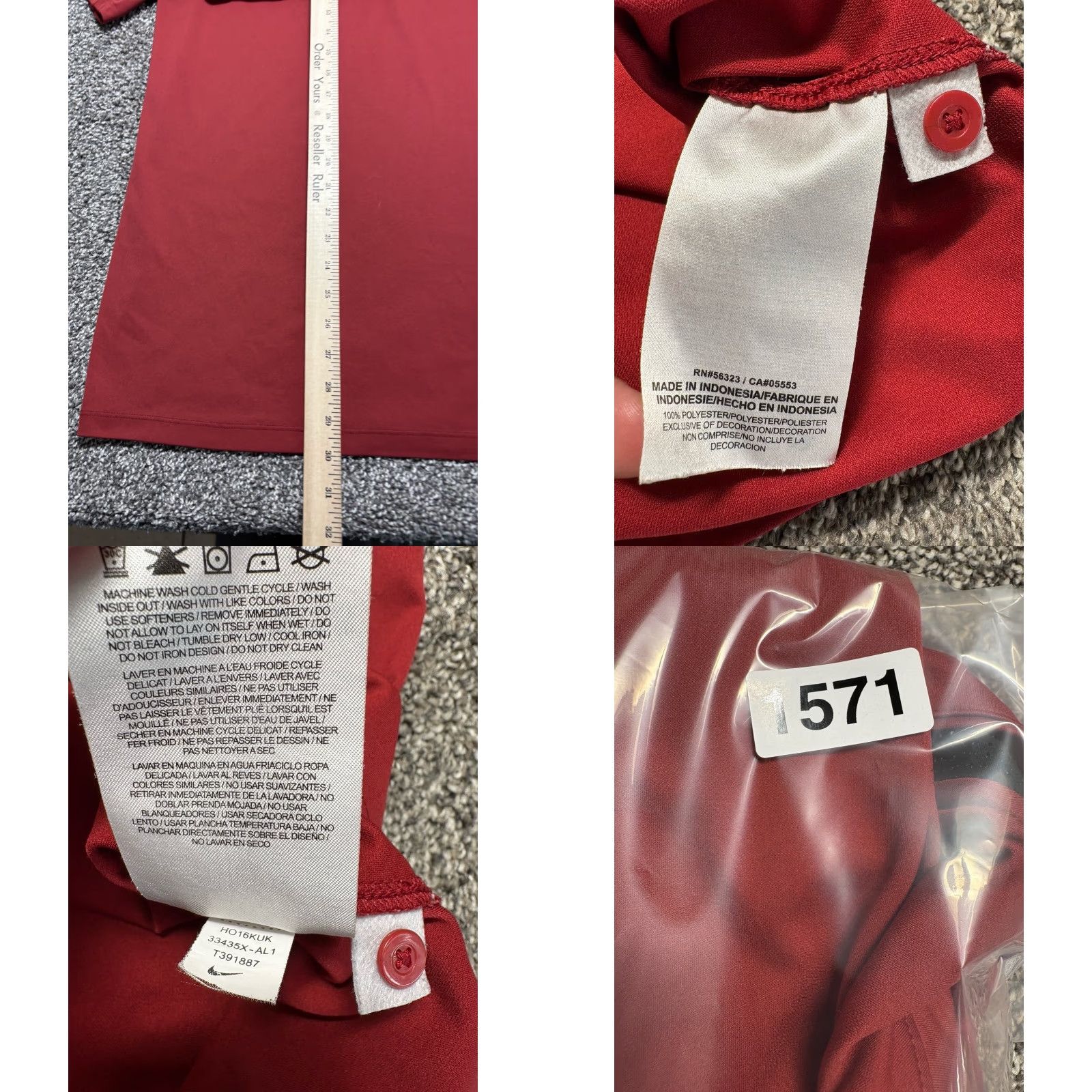 Nike Nike Alabama Crimson Tide Polo Shirt Mens Large Red Golf Performance Size US L / EU 52-54 / 3 - 8 Thumbnail