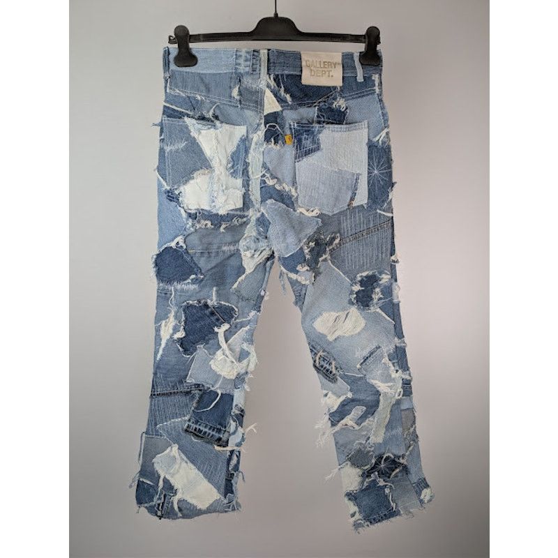 Gallery Dept. o1rshd1 Logan Distressed Patchwork Denim Jeans in Indigo Size US 32 / EU 48 - 18 Thumbnail