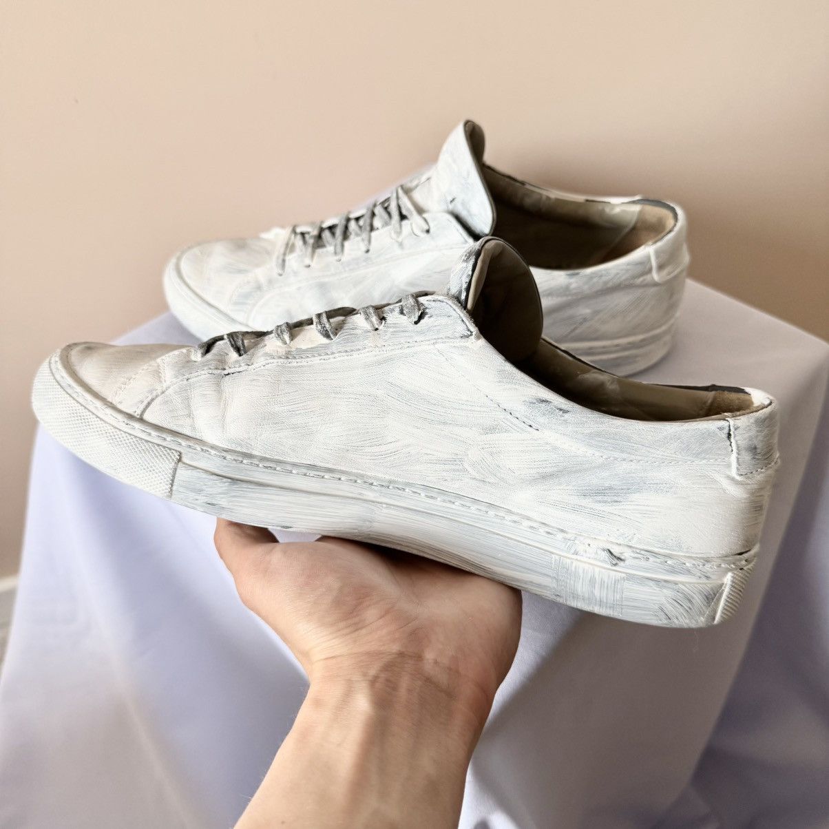 Common Projects Common Projects Painted Achilles Low Leather Sneakers Shoes Size US 10 / EU 43 - 6 Thumbnail