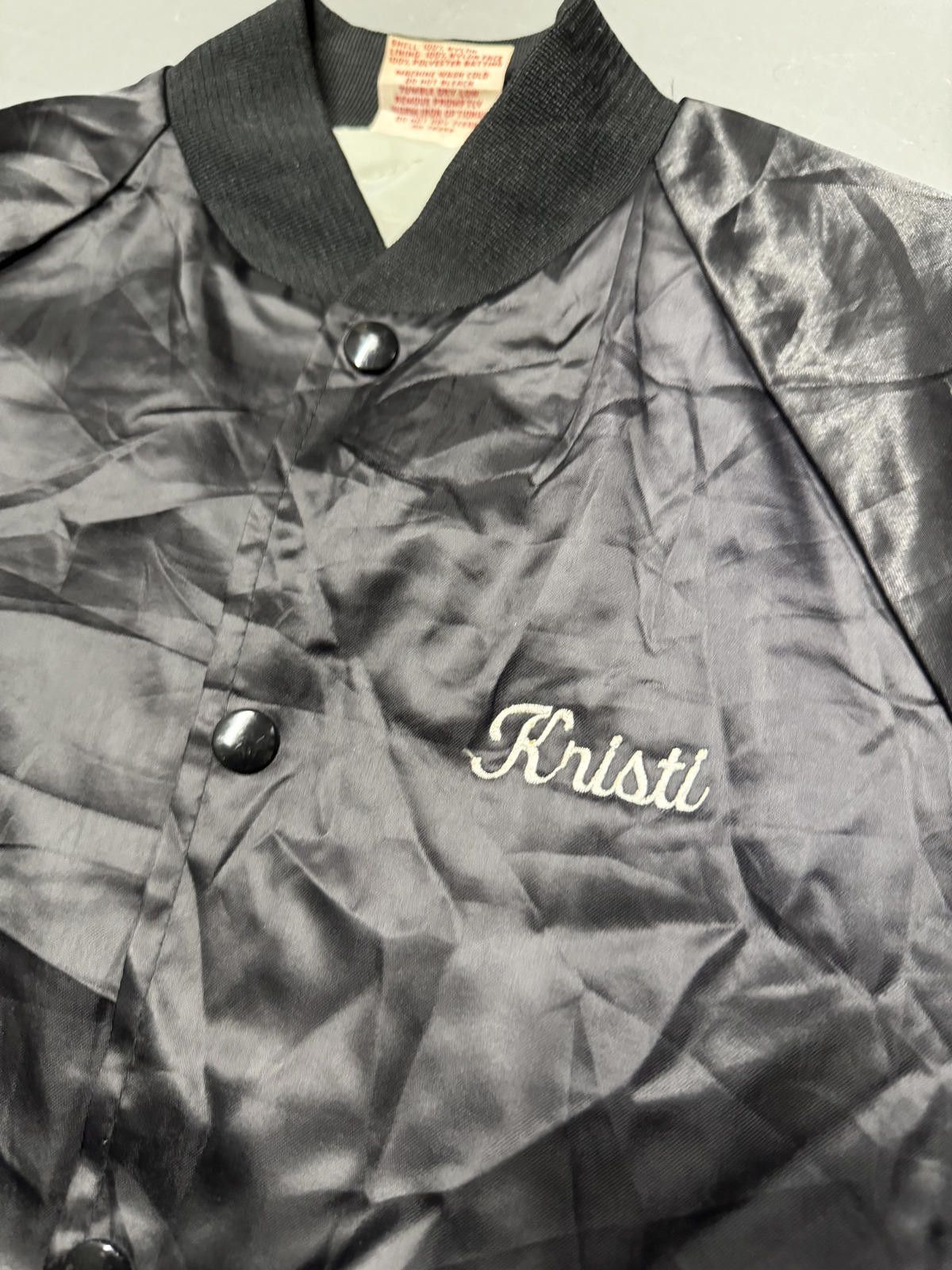 Pierre Cardin Vintage Cardinal Black Satin Varsity Jacket - Size S Size S / US 4 / IT 40 - 4 Thumbnail