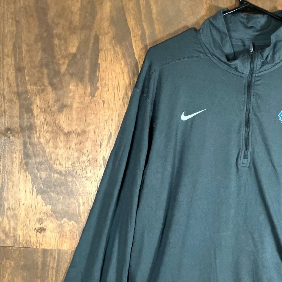 Nike VINTAGE Nike Mens Jacket Gray 1/4 Zip DriFit Performance Athletic Lightweight Stretch XL Track Jacket Mens Size US XL / EU 56 / 4 - 4 Thumbnail