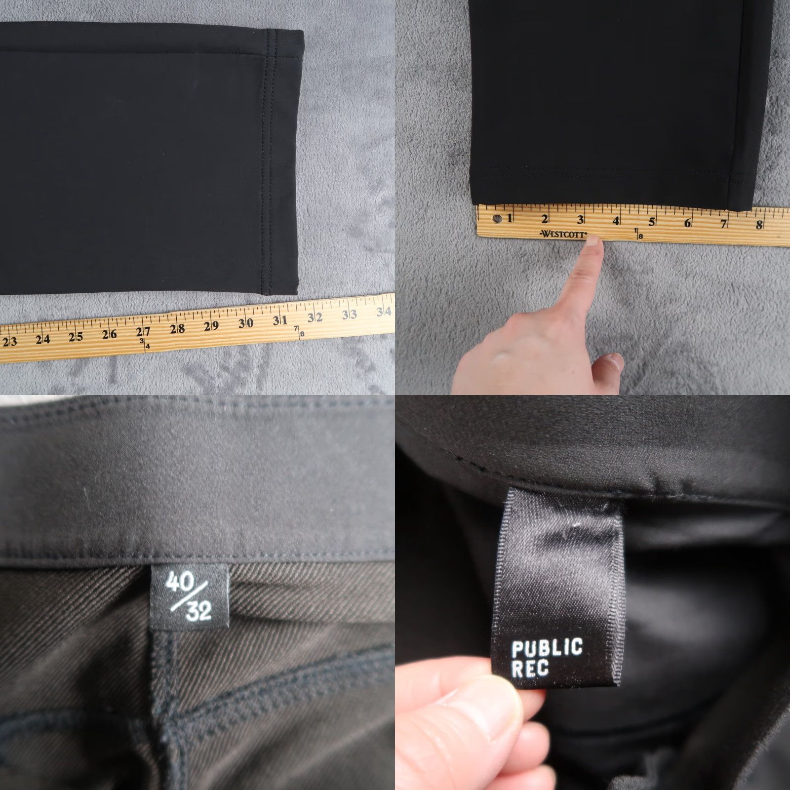Vintage Public Rec Dealmaker Pants Mens 40x32 Black Straight Polyester Blend Size US 40 / EU 56 - 8 Thumbnail