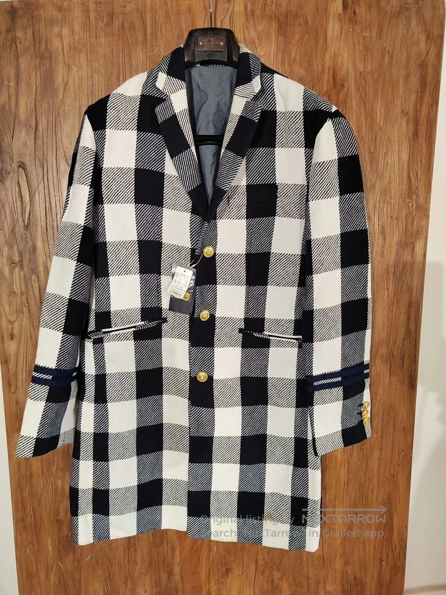 ABAHOUSE ABAHOUSE Blue and White Check Blazer. Size US L / EU 52-54 / 3 - 2 Thumbnail