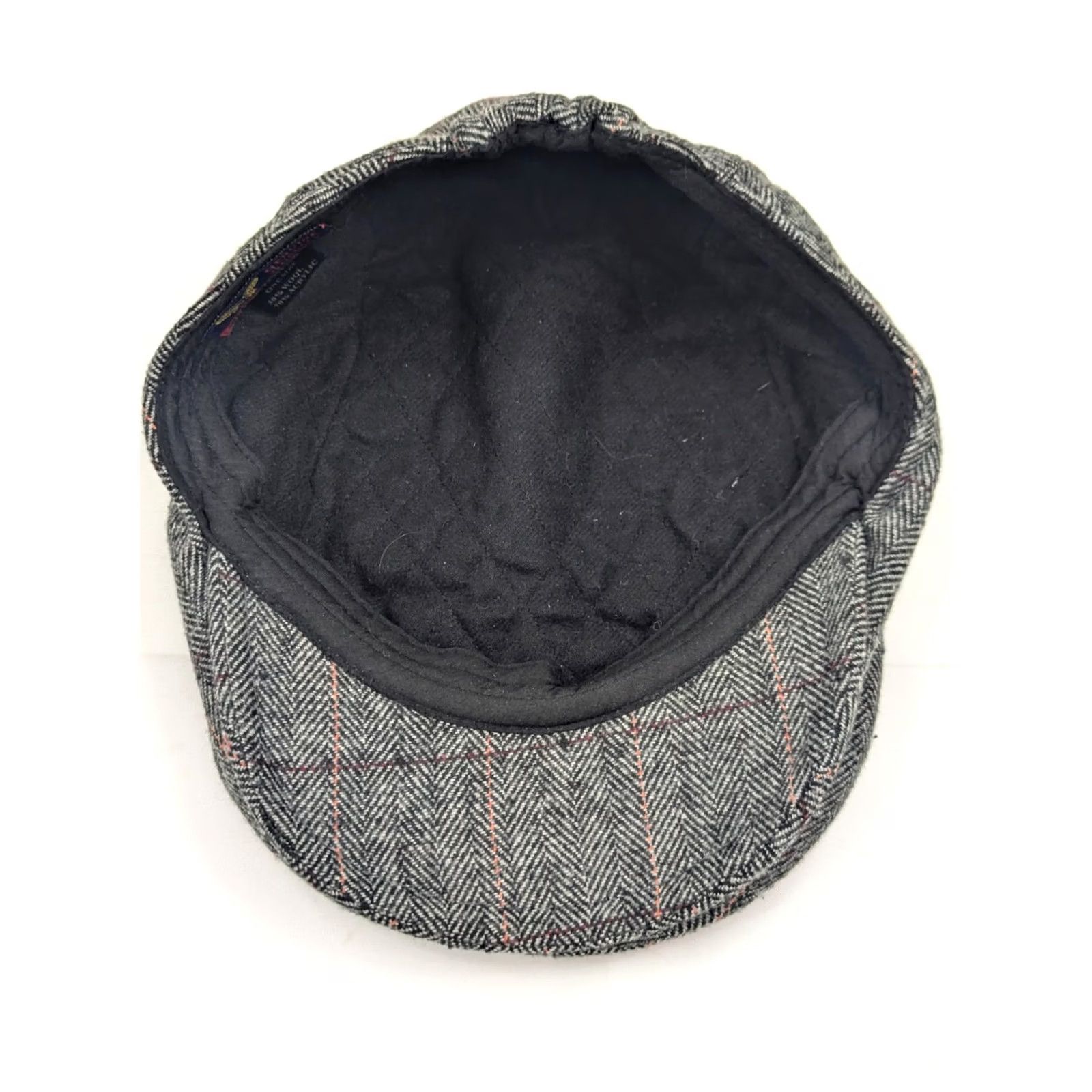 Vintage Wonderful Fashion Newsboy Wool Blend Tweed Herringbone Cabby Cal Hat One Size Velvet? Size ONE SIZE - 6 Thumbnail