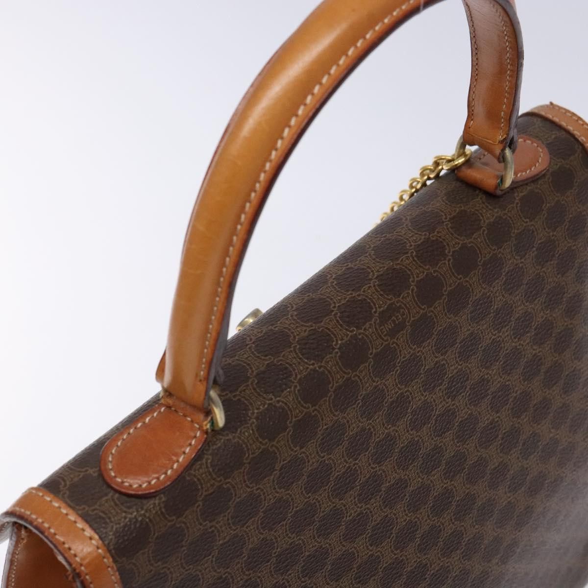 Celine CELINE Macadam Canvas Hand Bag Pvc Leather Brown Gold Size ONE SIZE - 6 Thumbnail