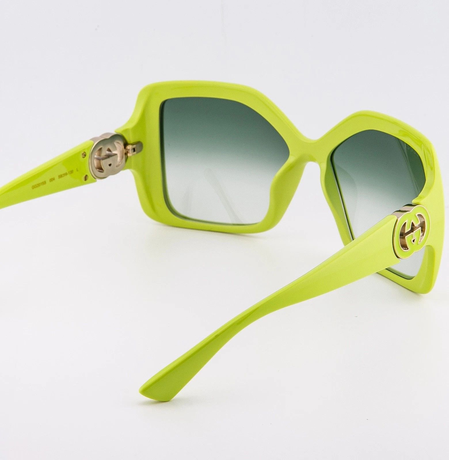 Gucci GUCCI GG2015S Lime Green 2015 Logo Oversized Sunglasses 004 Size ONE SIZE - 3 Thumbnail