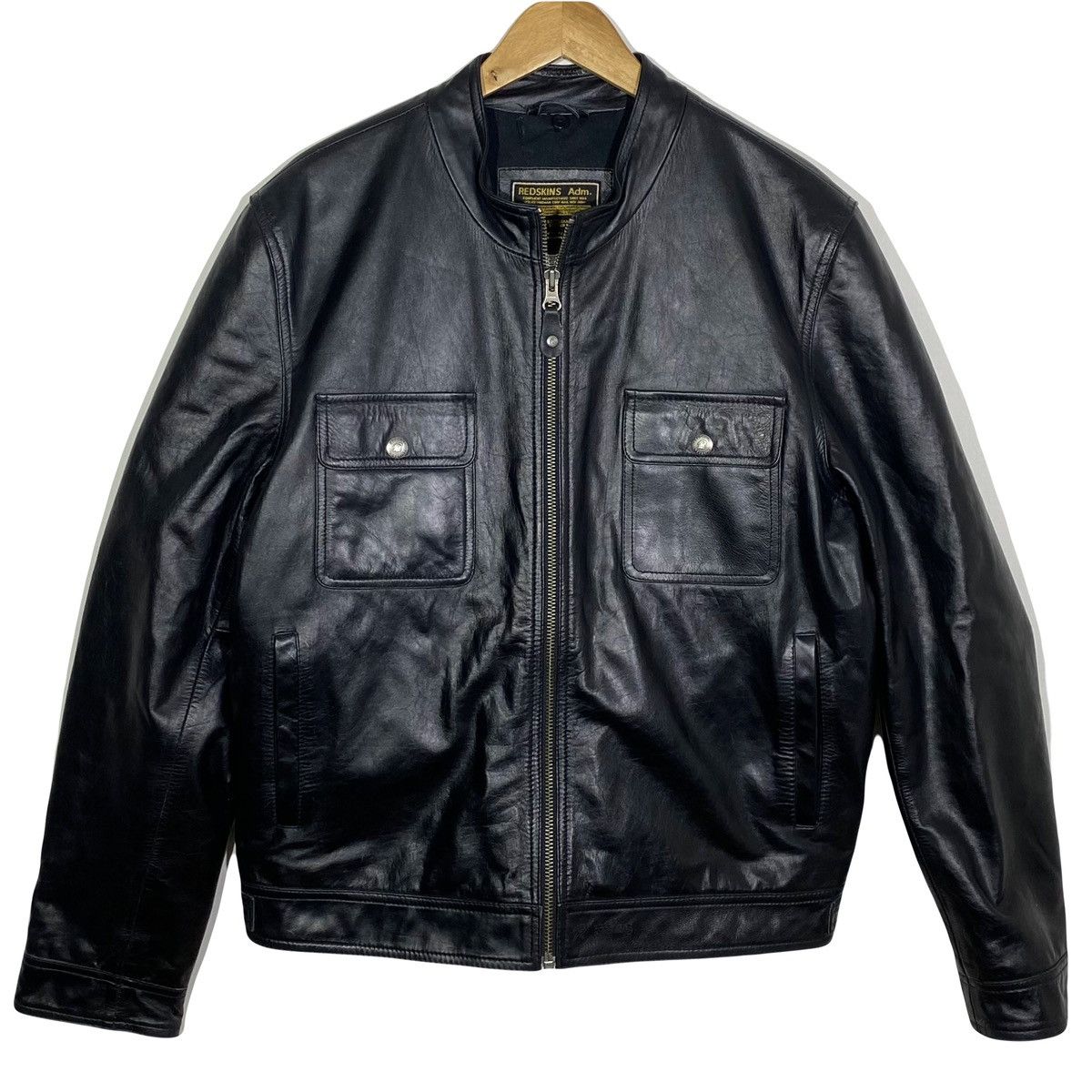 Vintage Blouson En Cuir Noir Vintage Redskins Size US L / EU 52-54 / 3 - 1 Thumbnail