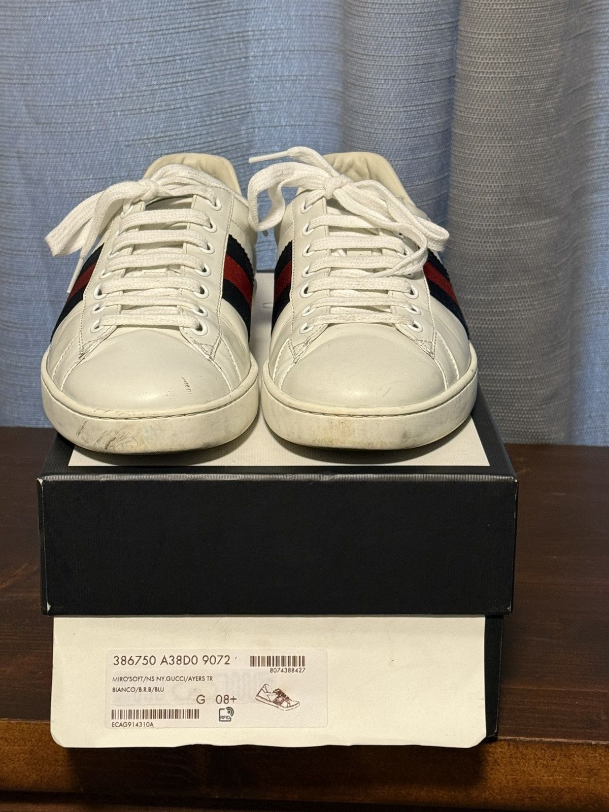 Gucci Gucci Ace Leather Sneaker - White Size US 10 / EU 43 - 4 Thumbnail