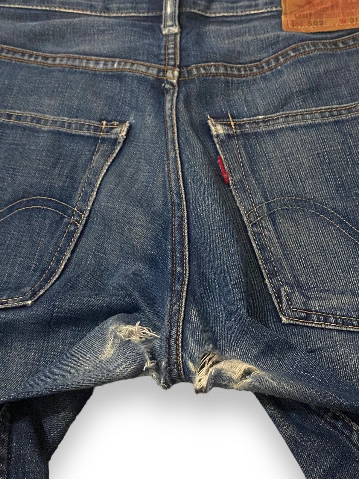 Japanese Brand × Levi's × Vintage Vintage Levis 502 Selvedge 4459 Button Distress Straight d' Size US 33 - 15 Thumbnail