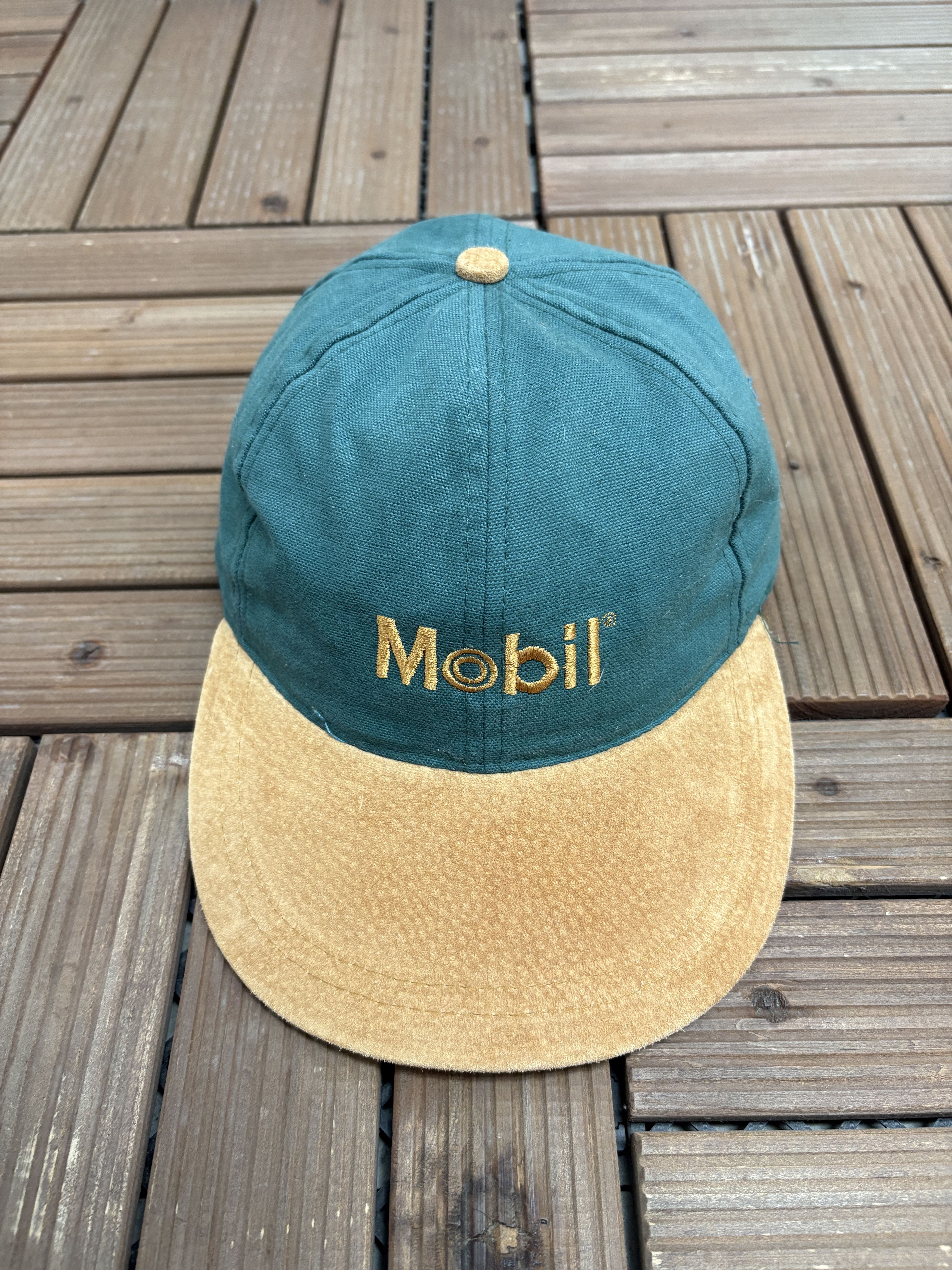 Vintage Mobil Embroidered Vintage Green Metal Clasp Hat Cap Size ONE SIZE - 2 Thumbnail