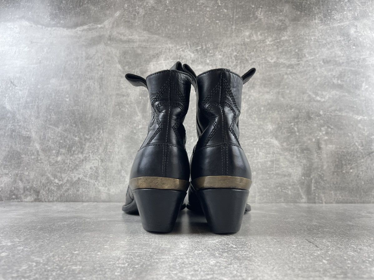 Buttero Buttero Italian Western Black Leather Cuban Heel Ankle Boots Size US 6.5 / IT 36.5 - 7 Thumbnail