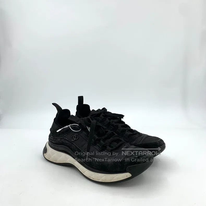 Chanel Chanel Black logo logo laced casual sneakers Size US 7 / EU 40 - 2 Thumbnail