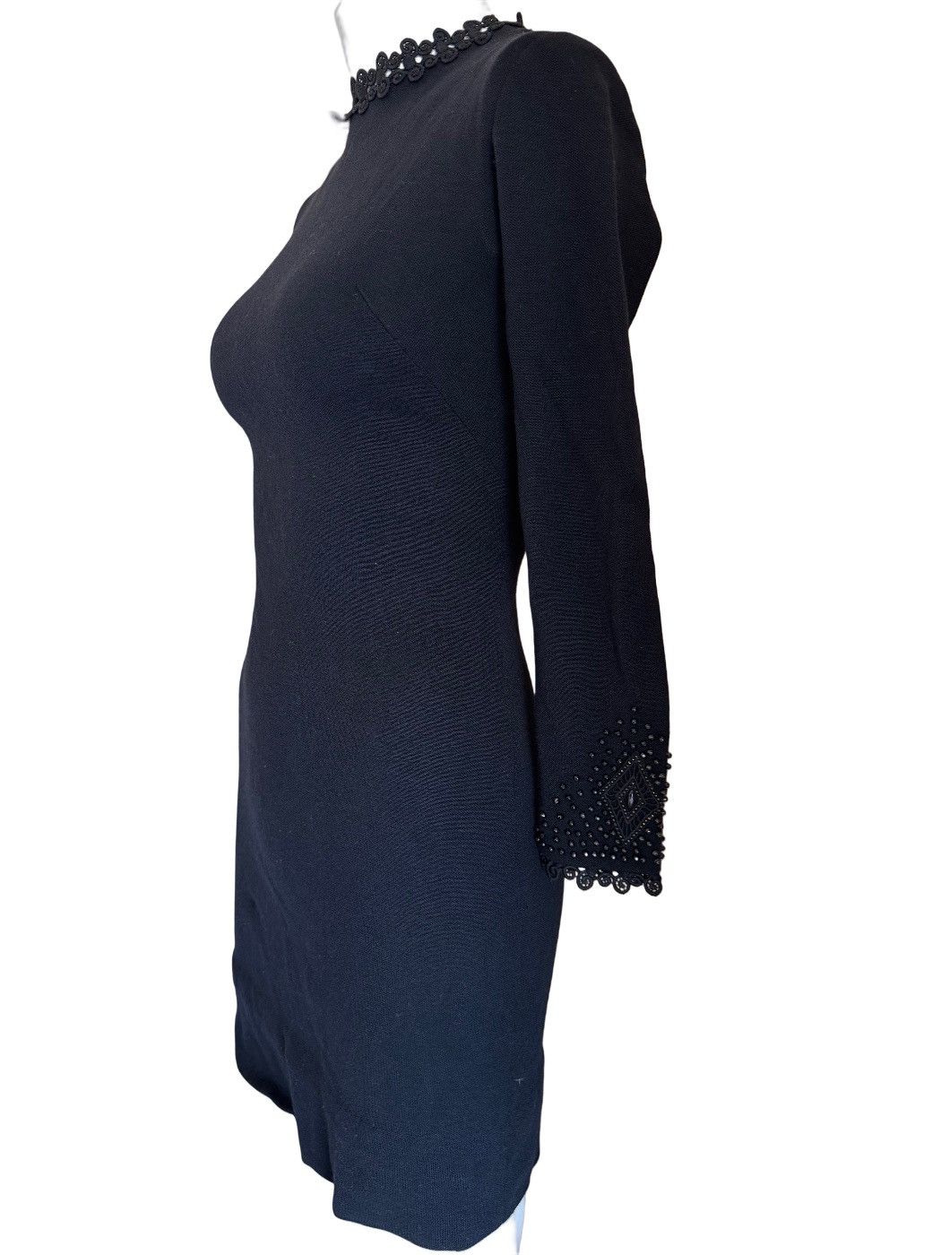 Other Murphi 60s mini mod dress black high lace neck embellished Size XS / US 0-2 / IT 36-38 - 4 Thumbnail