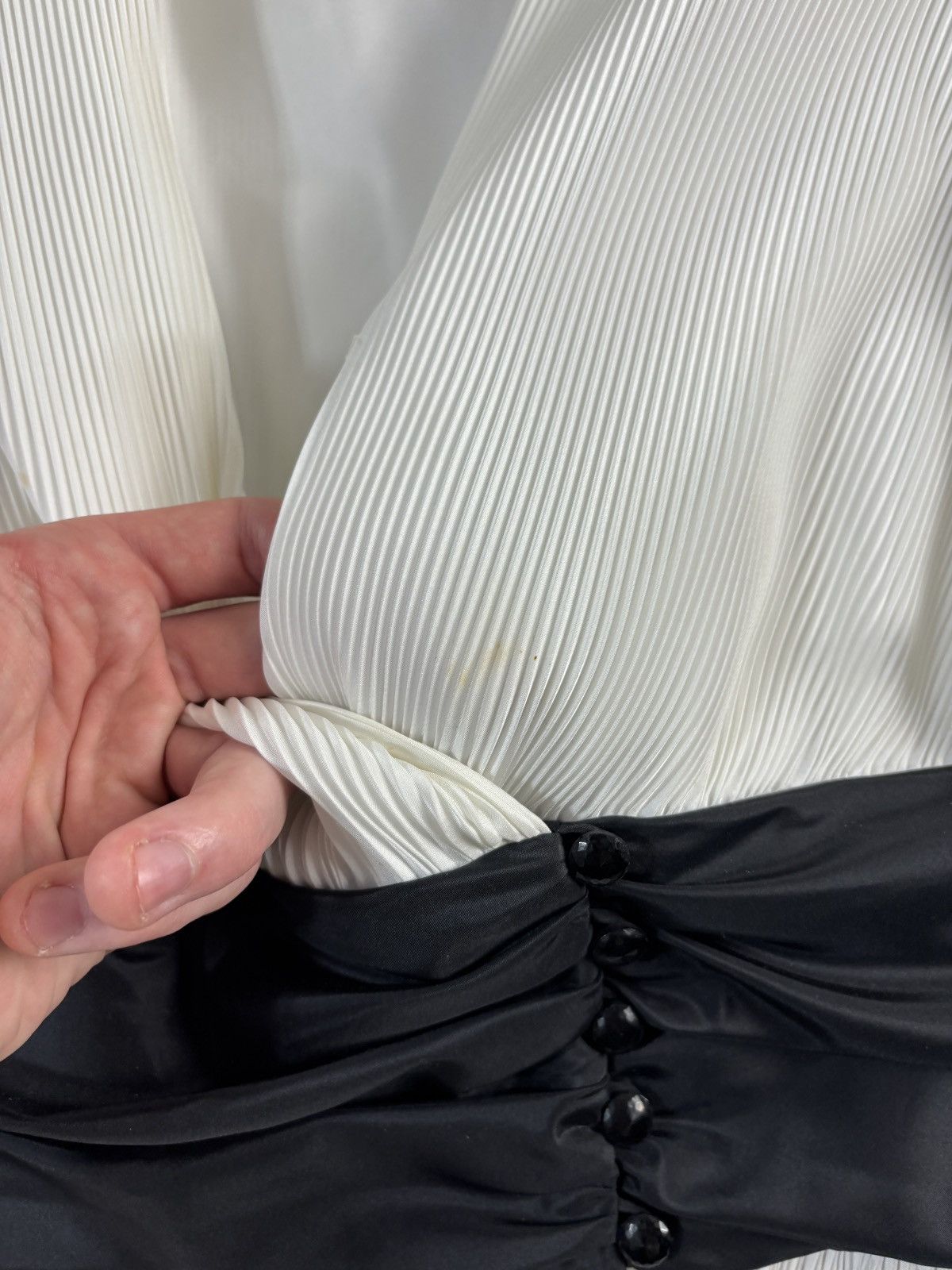 Japanese Brand × Other × Vintage 1980s Vintage Pleats Blouse Issey Miyake Style Ruffle Shirt Size XL / US 12-14 / IT 48-50 - 13 Thumbnail