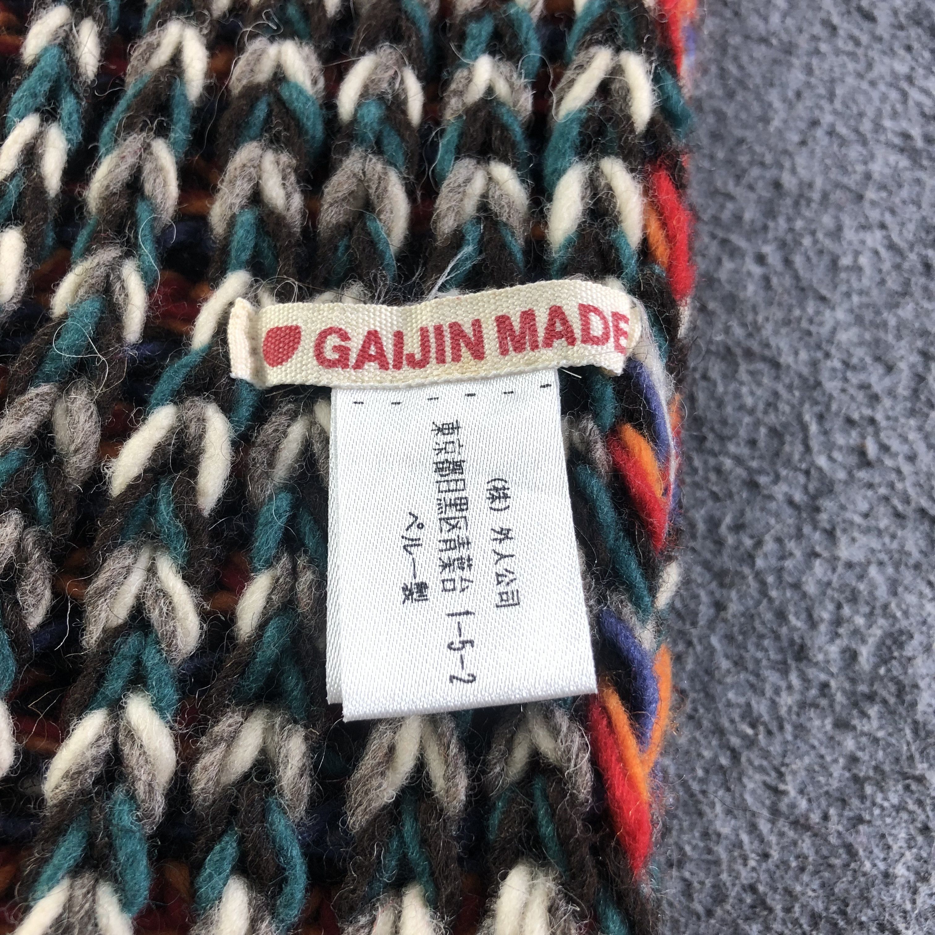Japanese Brand Gaijin Made Knit Wool Scarf Muffler V1941 Size ONE SIZE - 6 Thumbnail