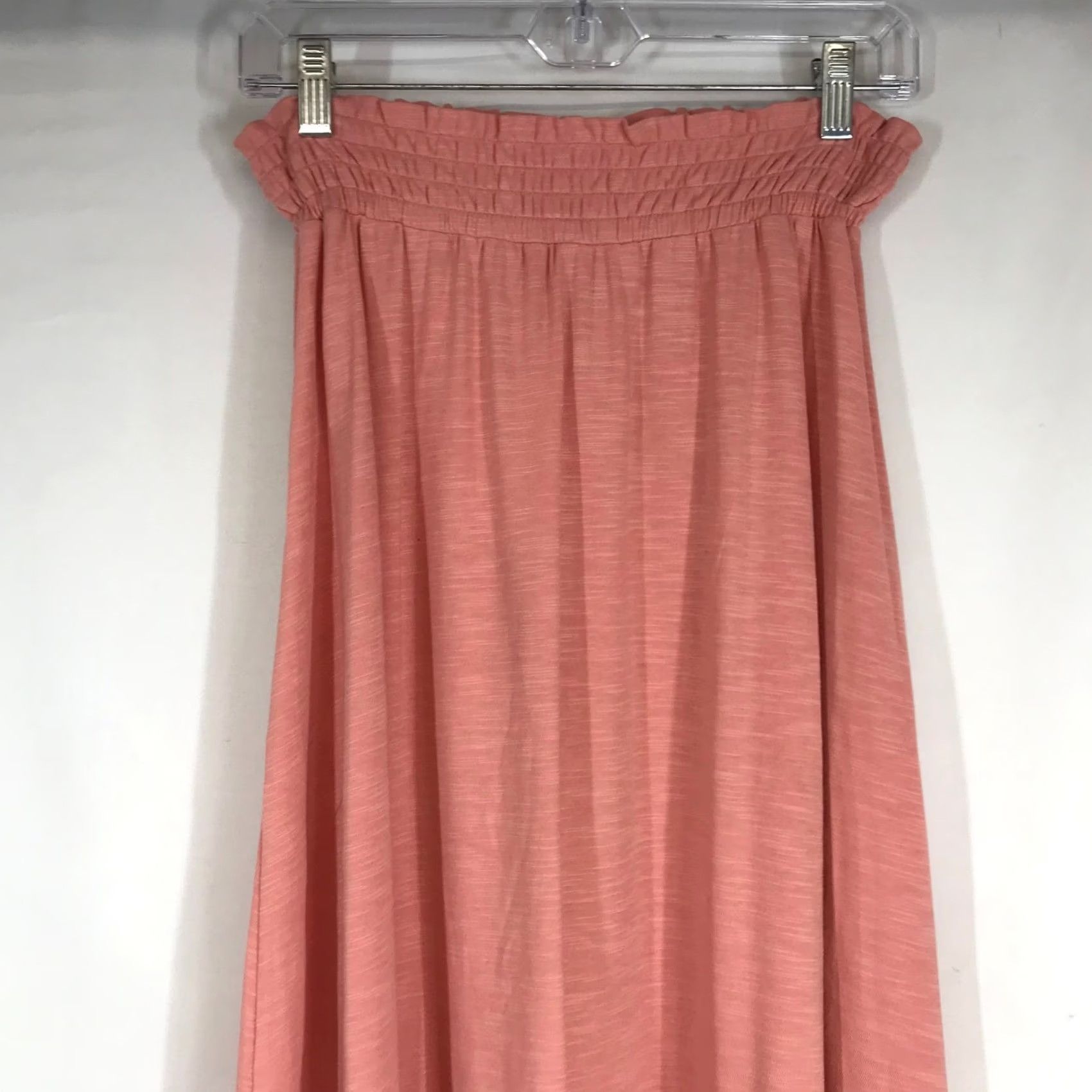 Pinko DownEast Womens Coral Pink Smocked Waist Midi Knit Skirt XS Size 26" / US 2 / IT 38 - 2 Thumbnail