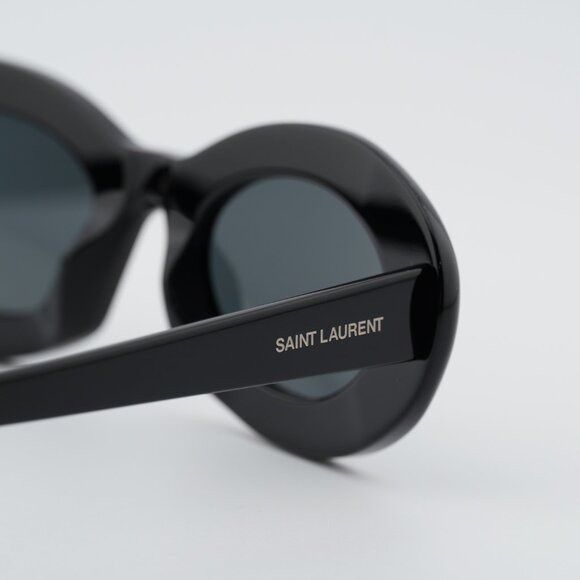 Saint Laurent Paris Saint Laurent SL 594 008 Sunglasses Black Oval Frame, Black Size ONE SIZE - 5 Thumbnail