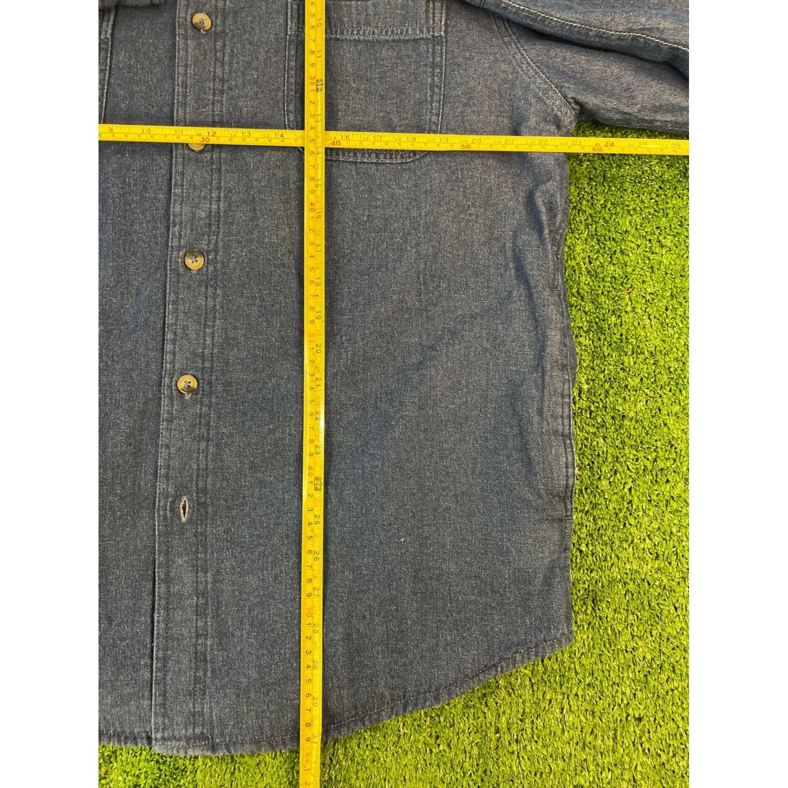 Wrangler Wrangler Shacket Mens LG Blue Denim Quilted Lined Jacket Size US L / EU 52-54 / 3 - 6 Thumbnail