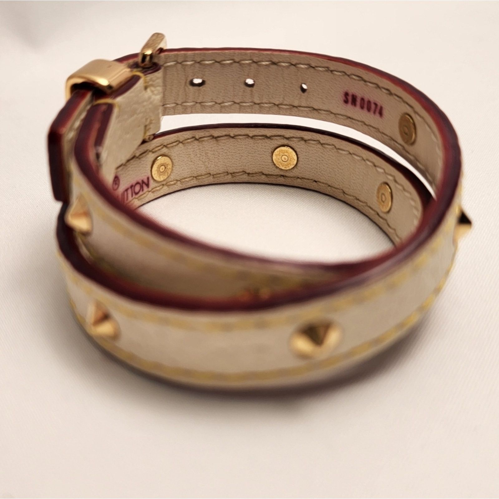 Louis Vuitton Louis Vuitton Leather Suhali Studded Double Wrap Bracelet Size ONE SIZE - 5 Thumbnail