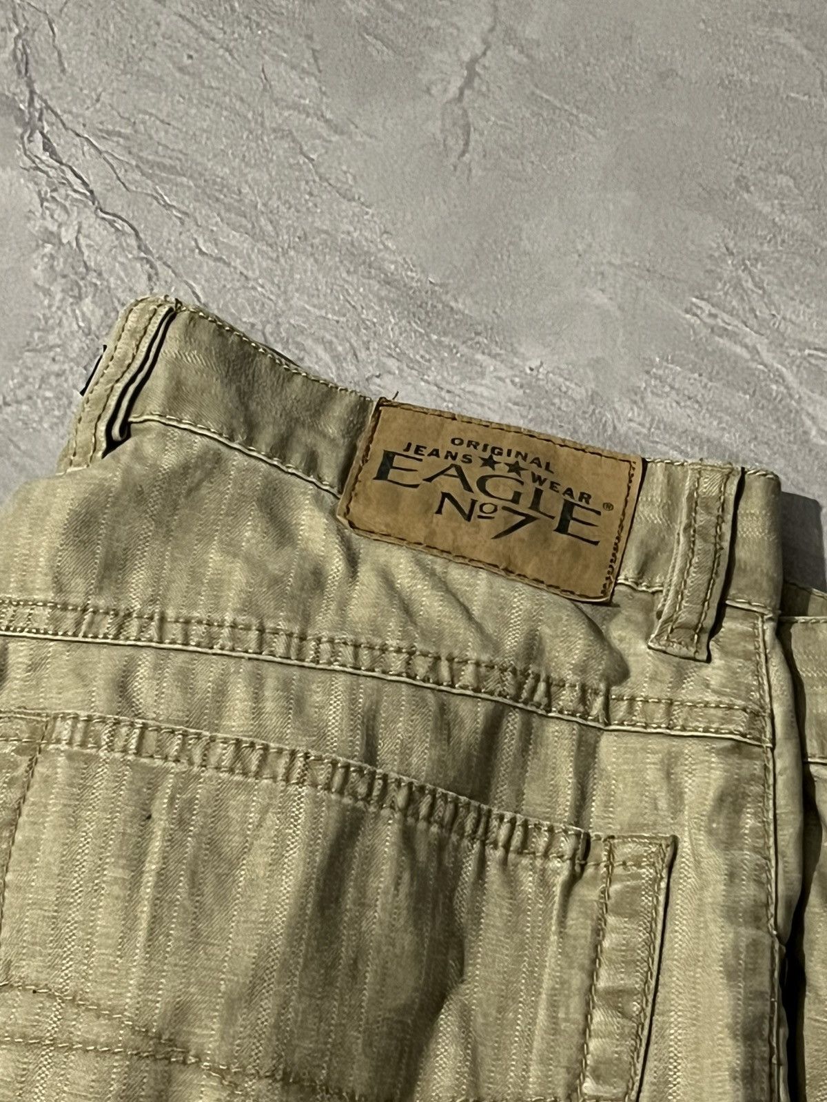 Japanese Brand Distressed Baggy Beige Y2K Jean — Number Nine Style Size US 31 - 10 Thumbnail