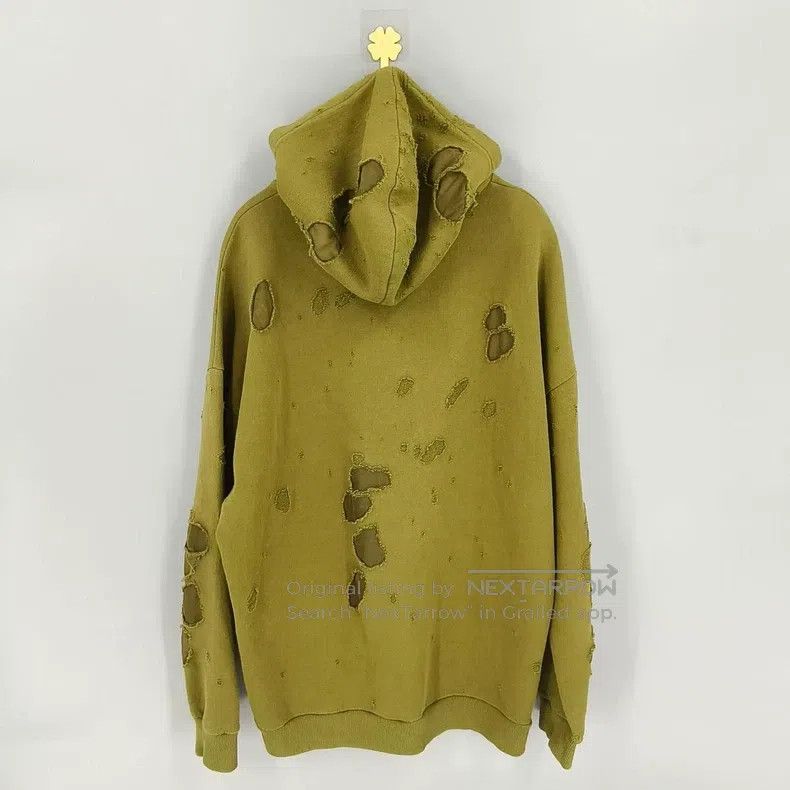 Givenchy Givenchy Military Green Destroyed Hoodie Size US XL / EU 56 / 4 - 2 Thumbnail