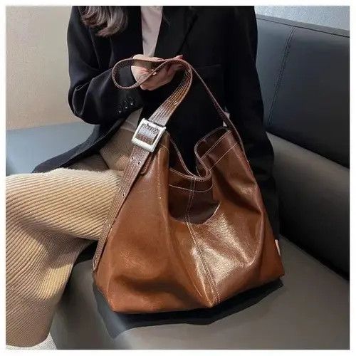 Japanese Brand × Leather Brown soft leather shoulder bag Size ONE SIZE - 4 Thumbnail