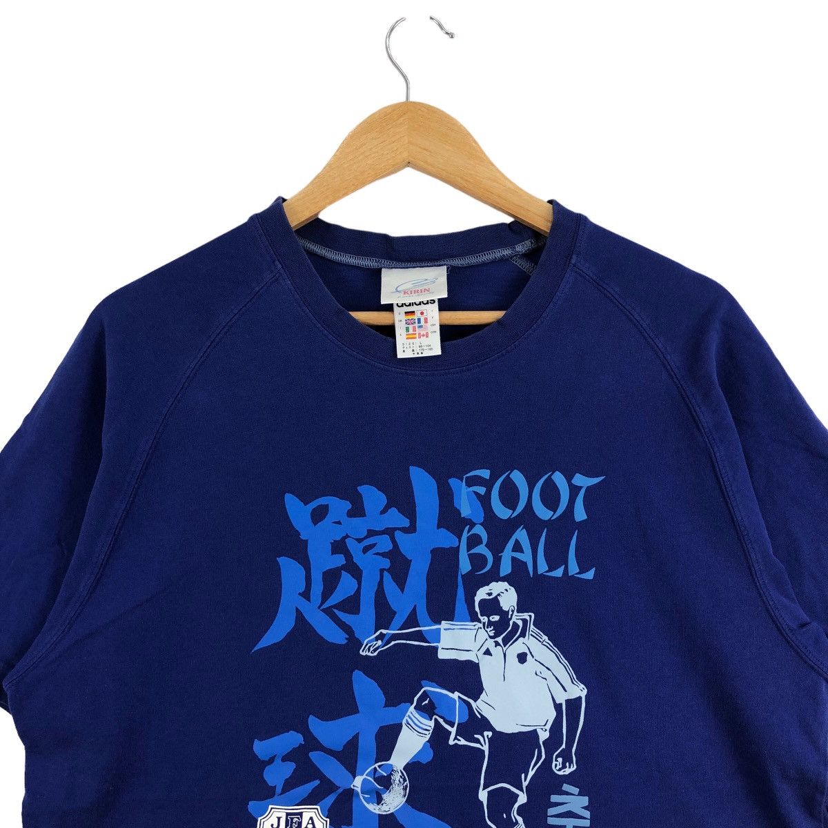 Adidas × Vintage Vintage 90s ADIDAS Kirin Japan Football T-Shirt Size US L / EU 52-54 / 3 - 2 Thumbnail