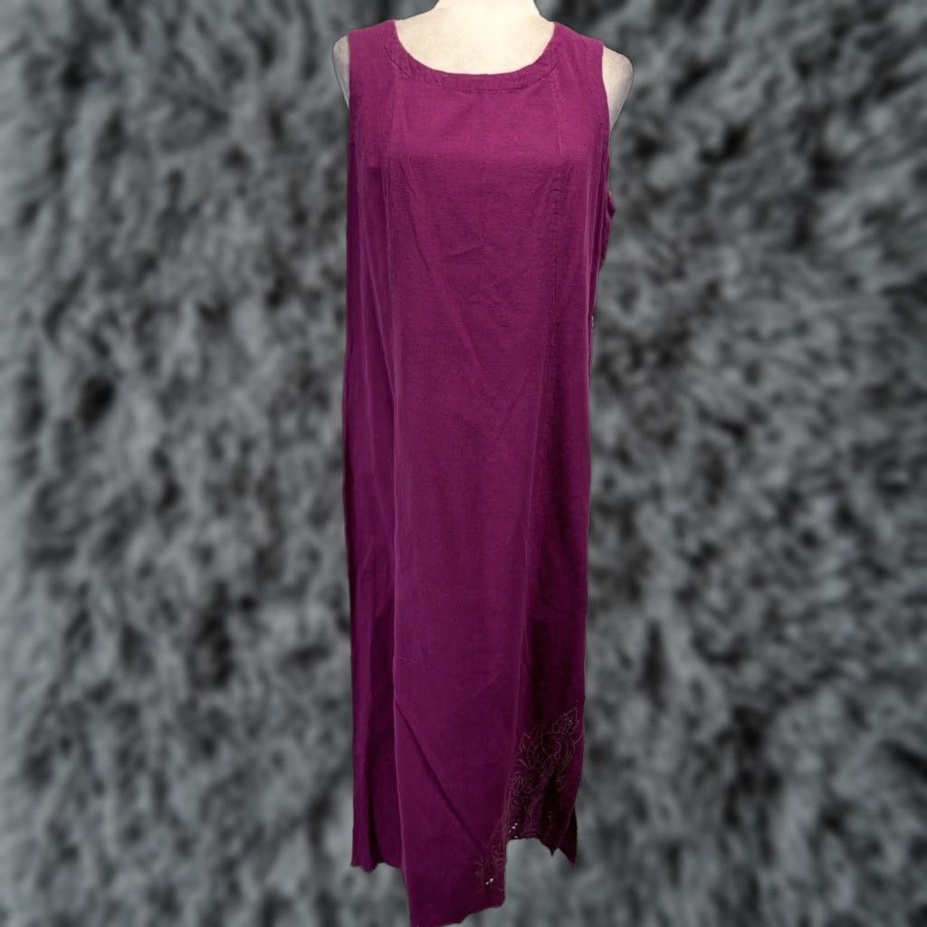Vintage VINTAGE Bryn Connelly Purple Linen Blend Midi Dress Women's Medium Sleeveless Size M / US 6-8 / IT 42-44 - 1 Thumbnail