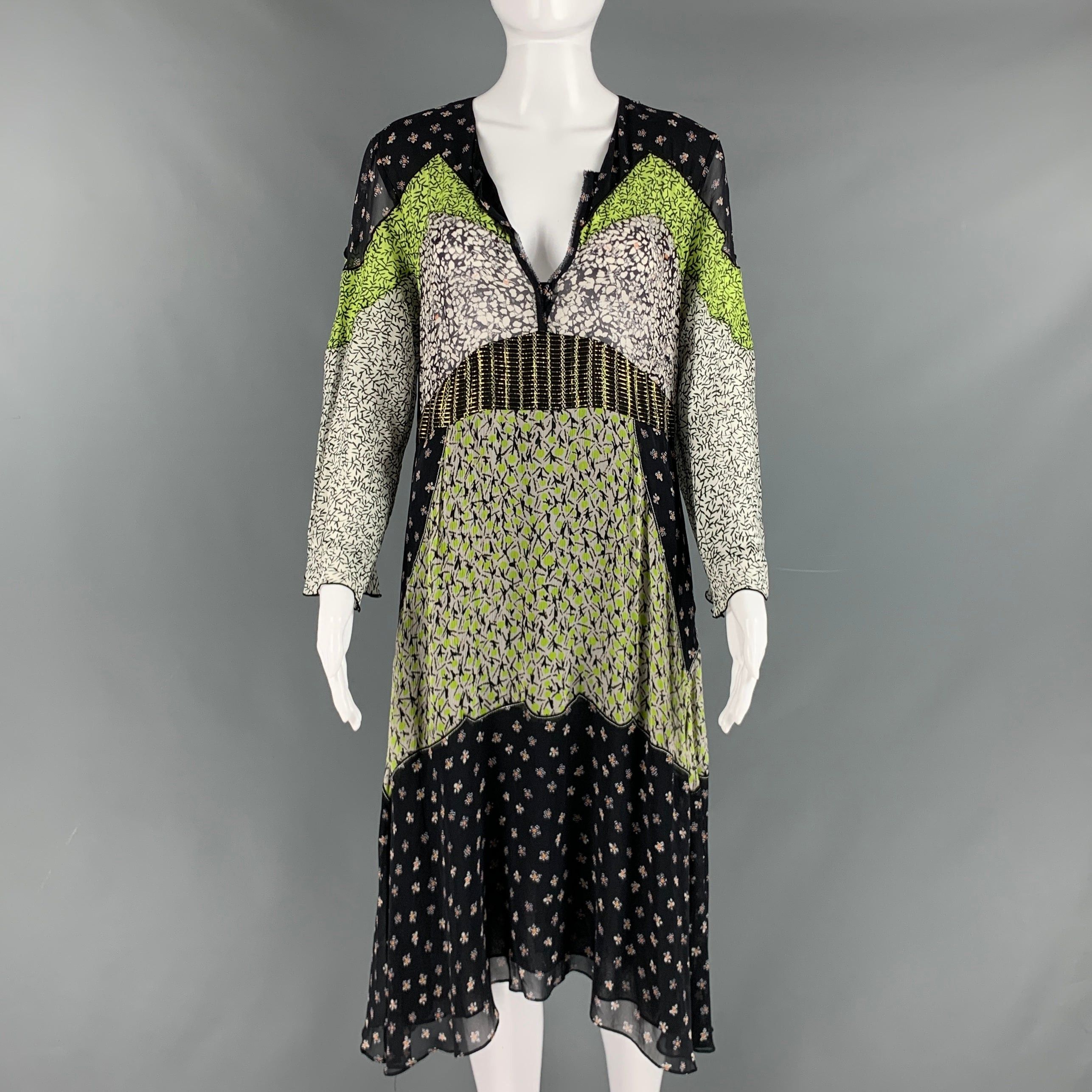 image of Dorothee Schumacher Multicolor Viscose Patchwork Aline Dress, Women's (Size Medium)