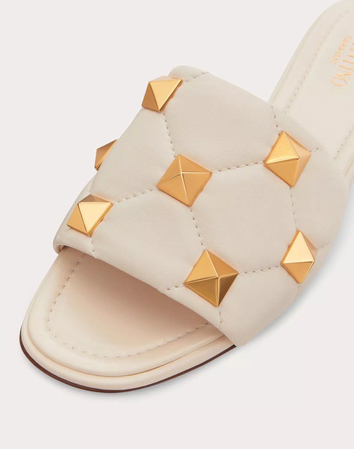 Valentino o1s1wg110625 Roman Stud Flat Slide Sandal in White Size US 10.5 / IT 40.5 - 5 Thumbnail