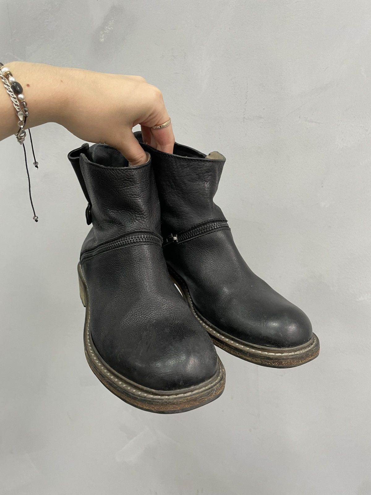 A.S.98 Rare zipper tornado A.S. 98 style leather avant garde boots Size US 7 / IT 37 - 3 Thumbnail