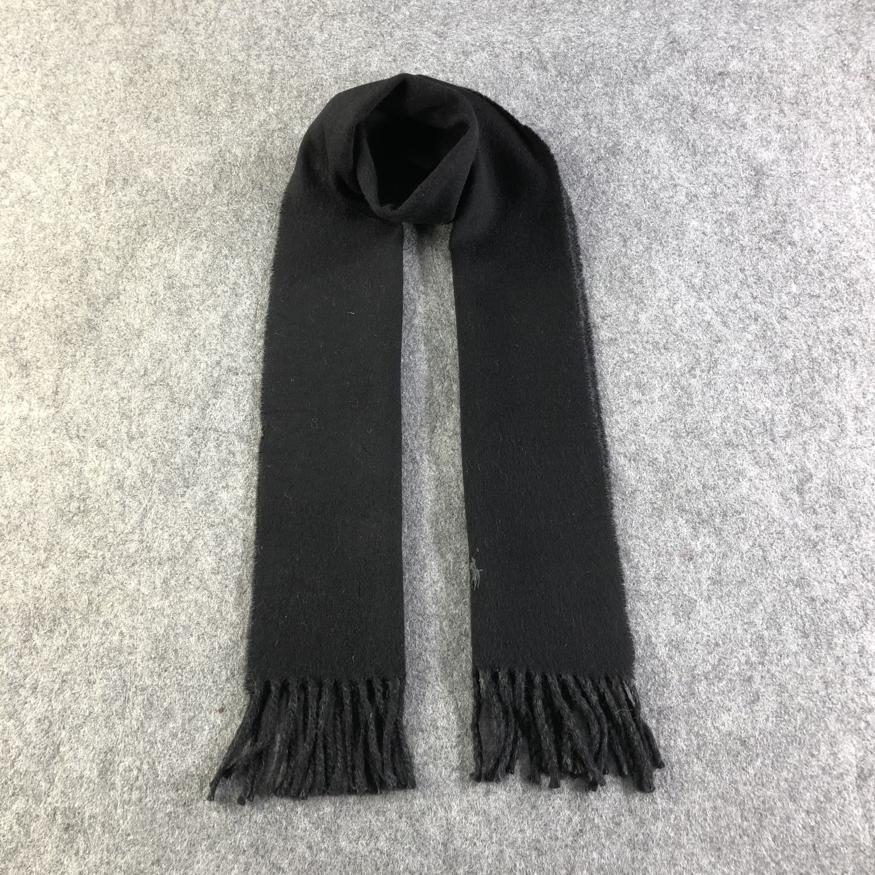 Polo Ralph Lauren Polo Ralph Lauren Plain Black Wool Scarf Muffler V1603 Size ONE SIZE - 1 Thumbnail